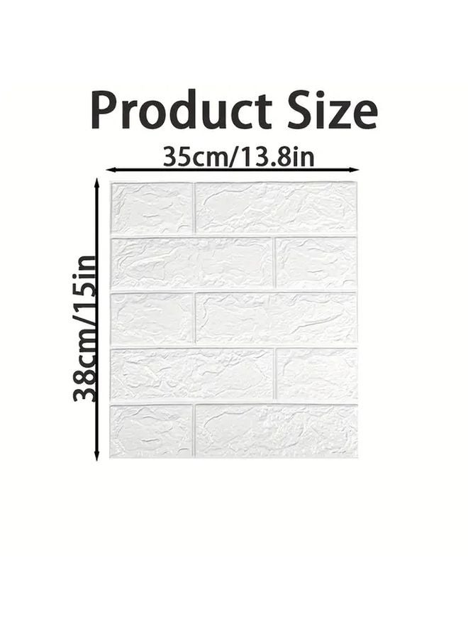 Roma White 3D Self Adhesive Wall Tile Stickers 30 Pack Waterproof Peel Stick Removable Modern Striped Design - Image 2